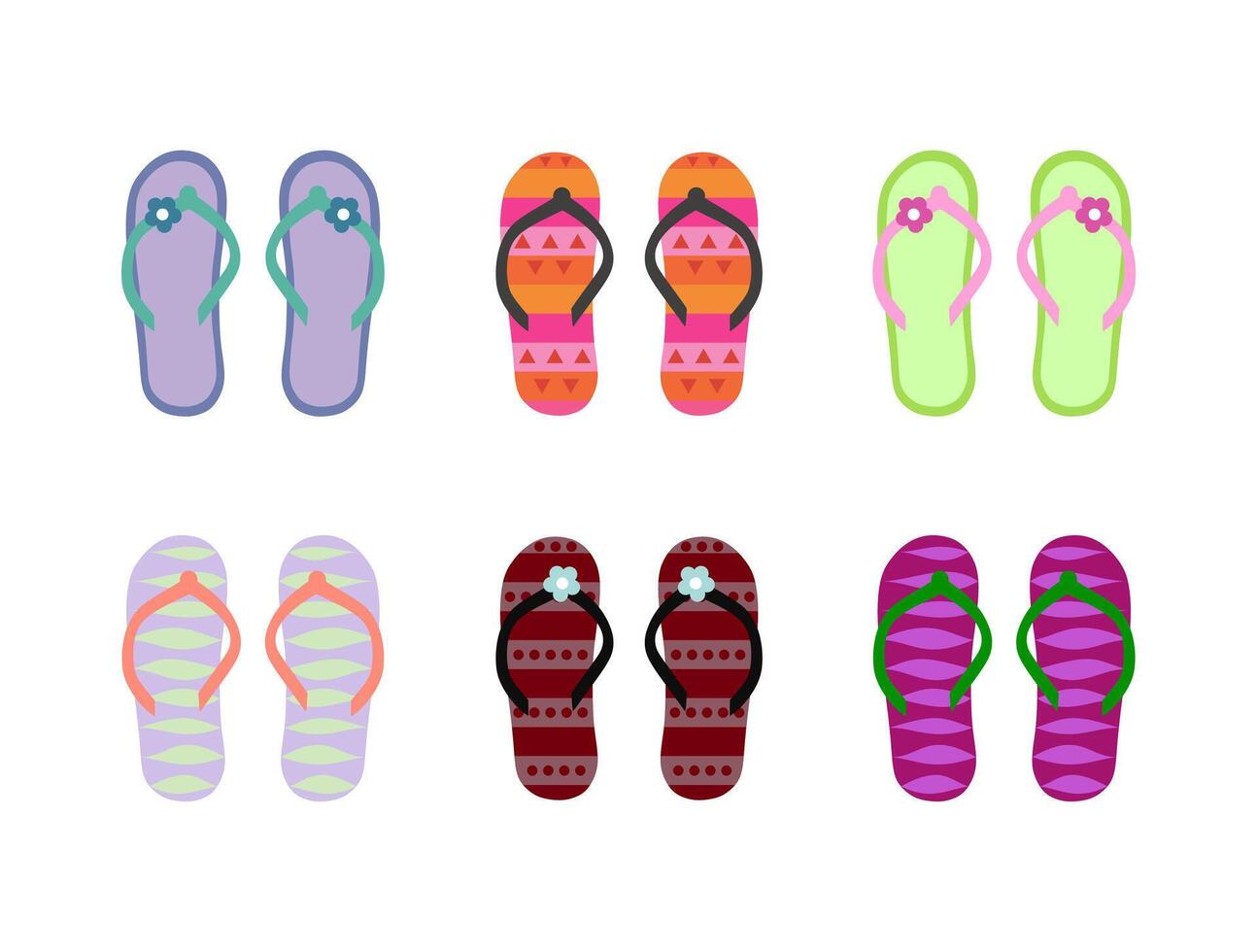 Flip flops set. Isolated vector design.
