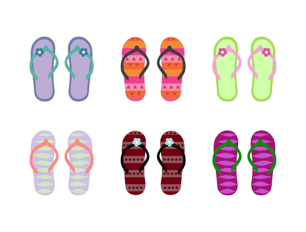 juego de chanclas. diseño vectorial aislado. vector