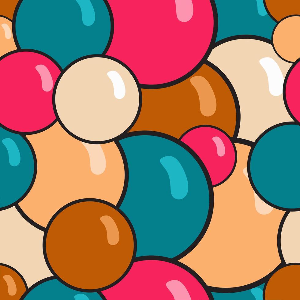 Background with colorful balls seamless, vector. vector