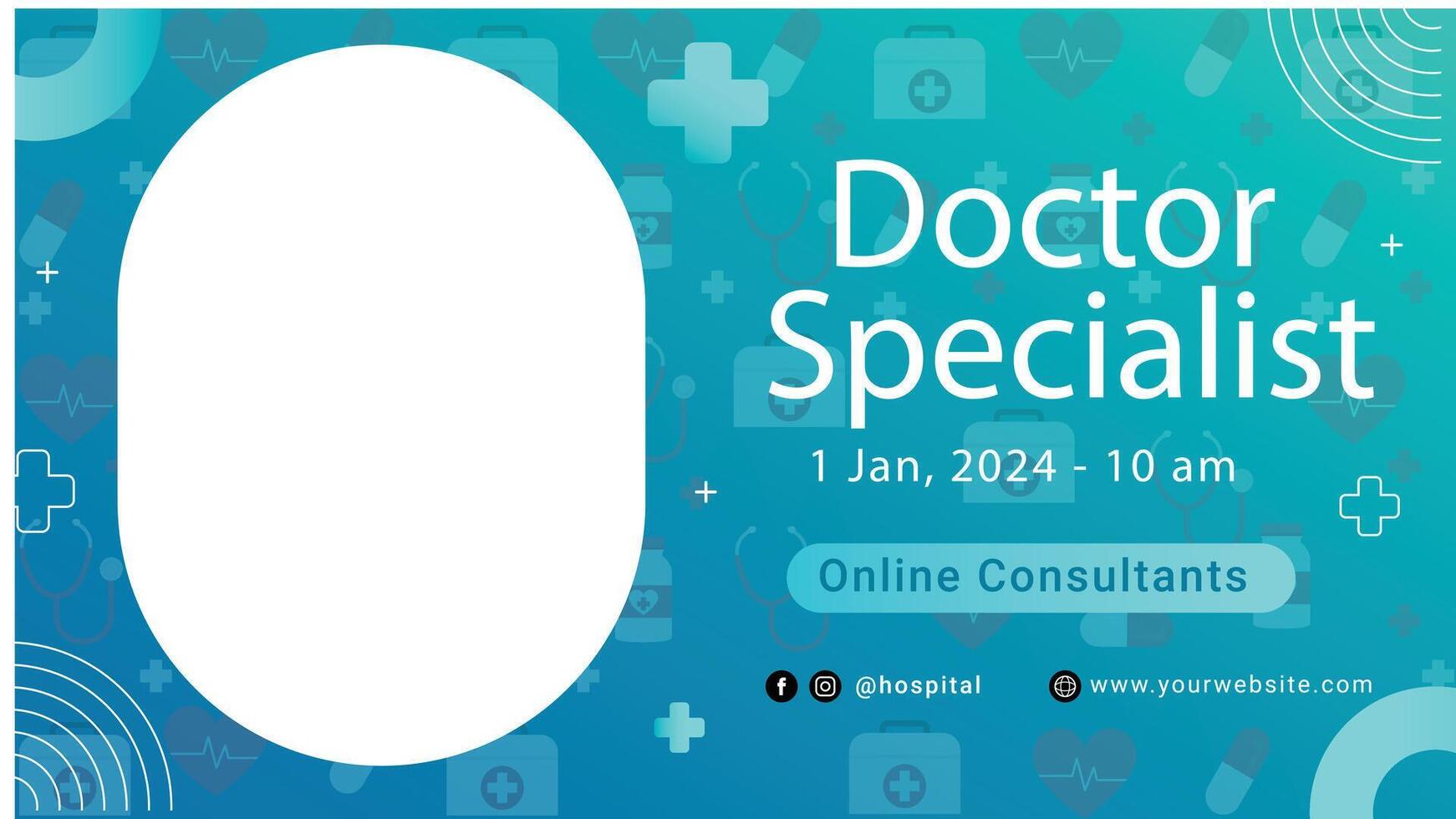 Medical healthcare and doctors web banner template. vector