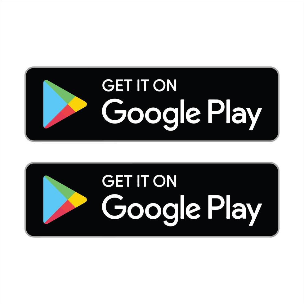 Google Play button icons. simple, vector, printed on paper. icon for website design, marketing, and mobile app. vector