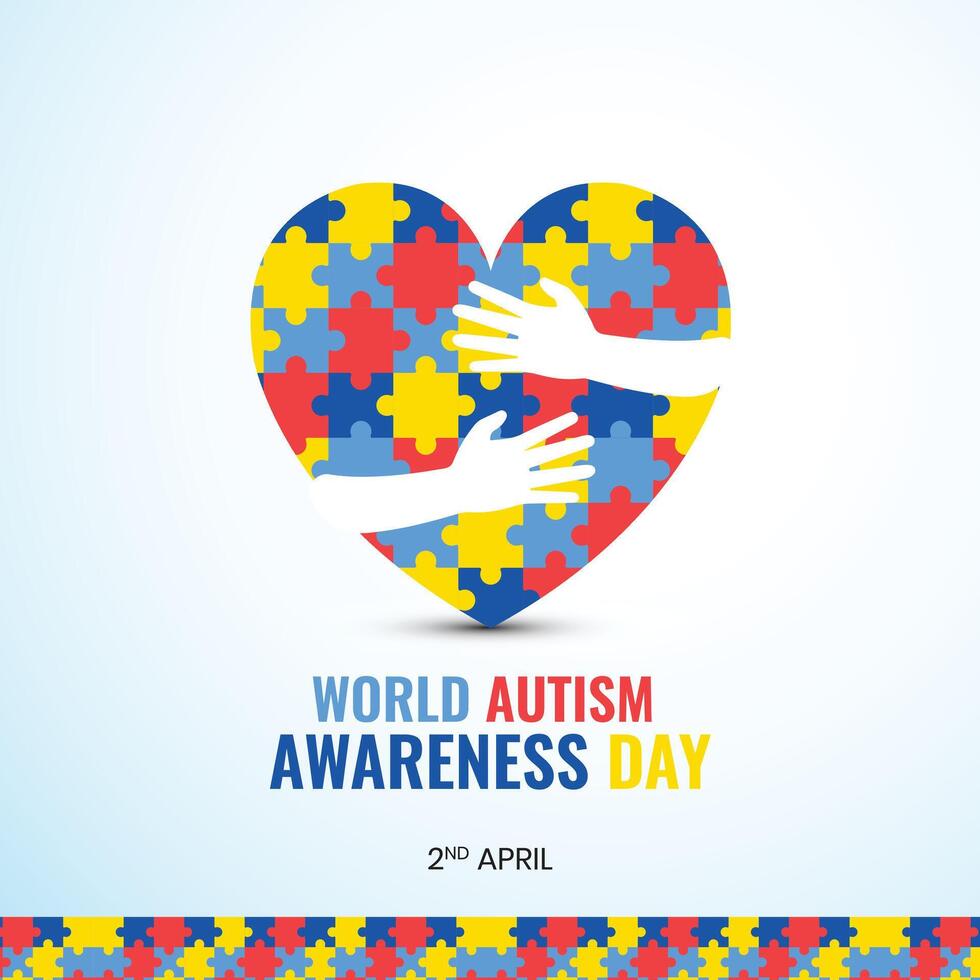 World autism awareness day social media post banner design template. World Autism Day colorful puzzle vector banner. Symbol of Autism. Healthcare, Autism Spectrum Disorder Awareness Day, Pride