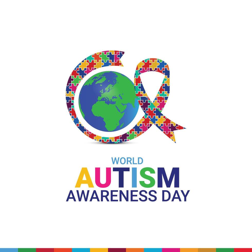 World autism awareness day social media post banner design template. World Autism Day colorful puzzle vector banner. Symbol of Autism. Healthcare, Autism Spectrum Disorder Awareness Day, Pride