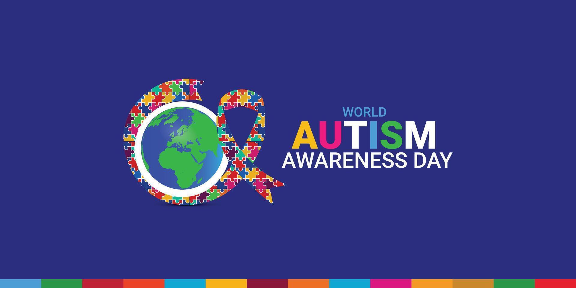 World autism awareness day social media post banner design template. World Autism Day colorful puzzle vector banner. Symbol of Autism. Healthcare, Autism Spectrum Disorder Awareness Day, Pride