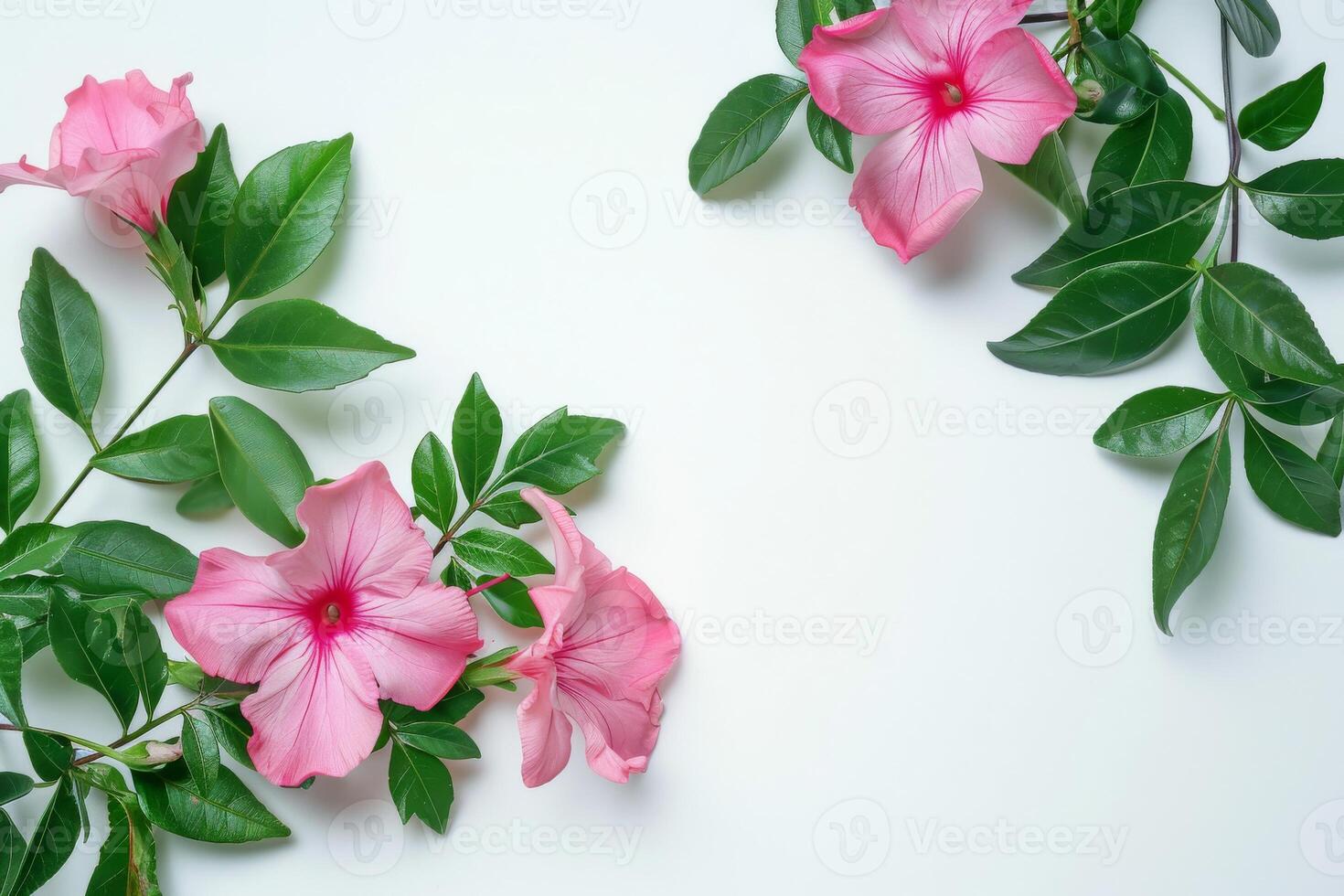 ai generado gloria Mañana flor y hojas aislado en blanco antecedentes foto