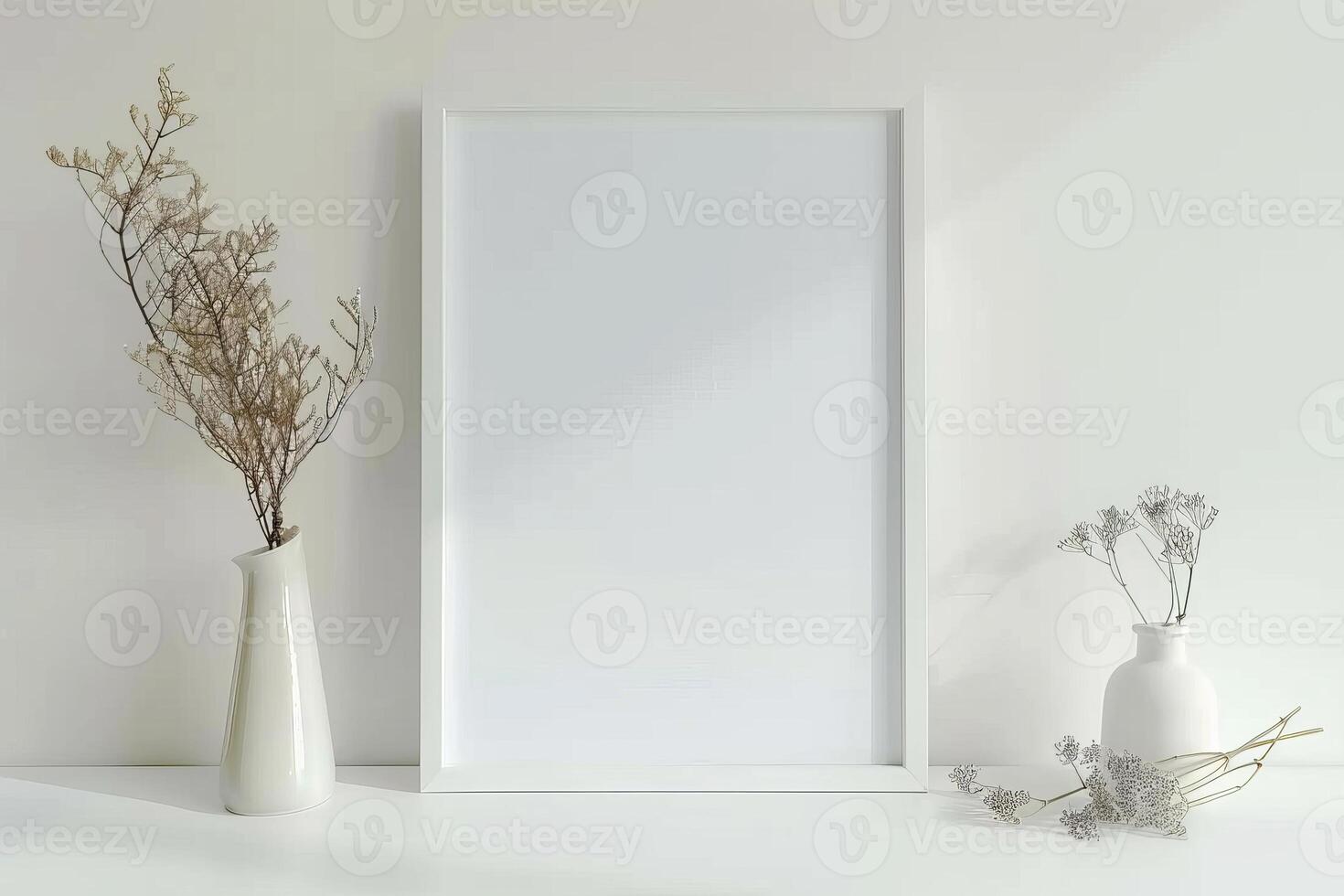 AI generated Simple Blank Photo Frame Isolated on White Background