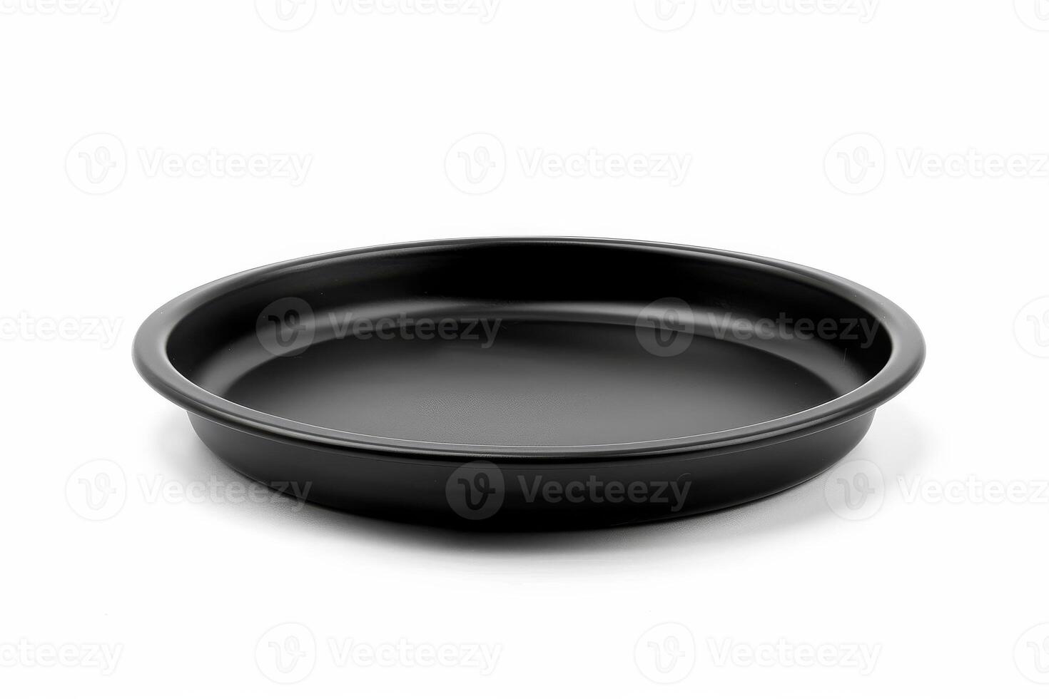 AI generated Modern Black Empty Food Tray Isolated on White Background photo