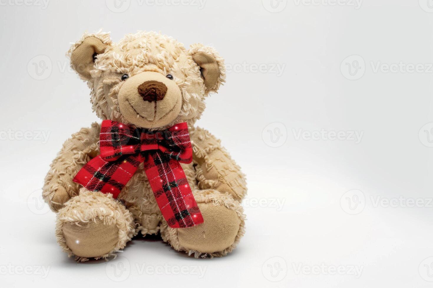 AI generated Cute Teddy Bear with Gift Box Isolated on White Background photo