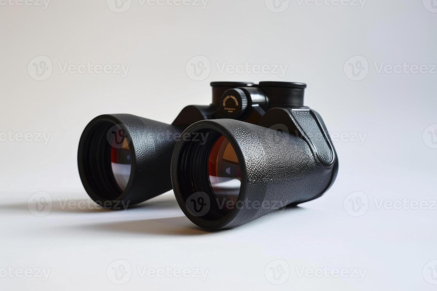 AI generated Compact Black Binoculars Isolated on White Background photo