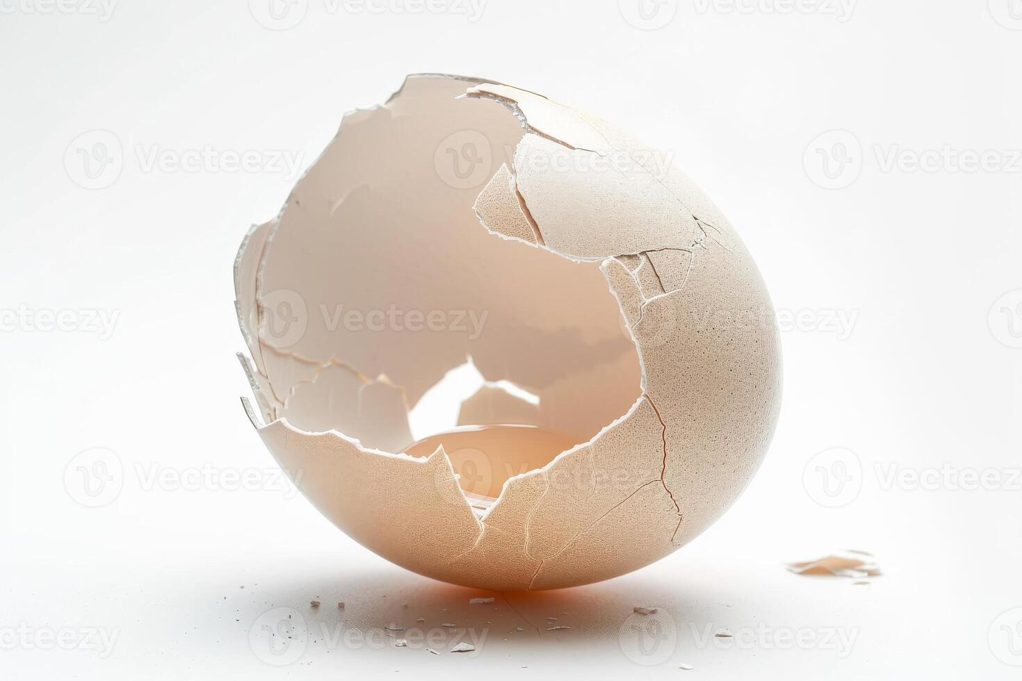 AI generated Clean Egg Shell Isolated on White Background photo
