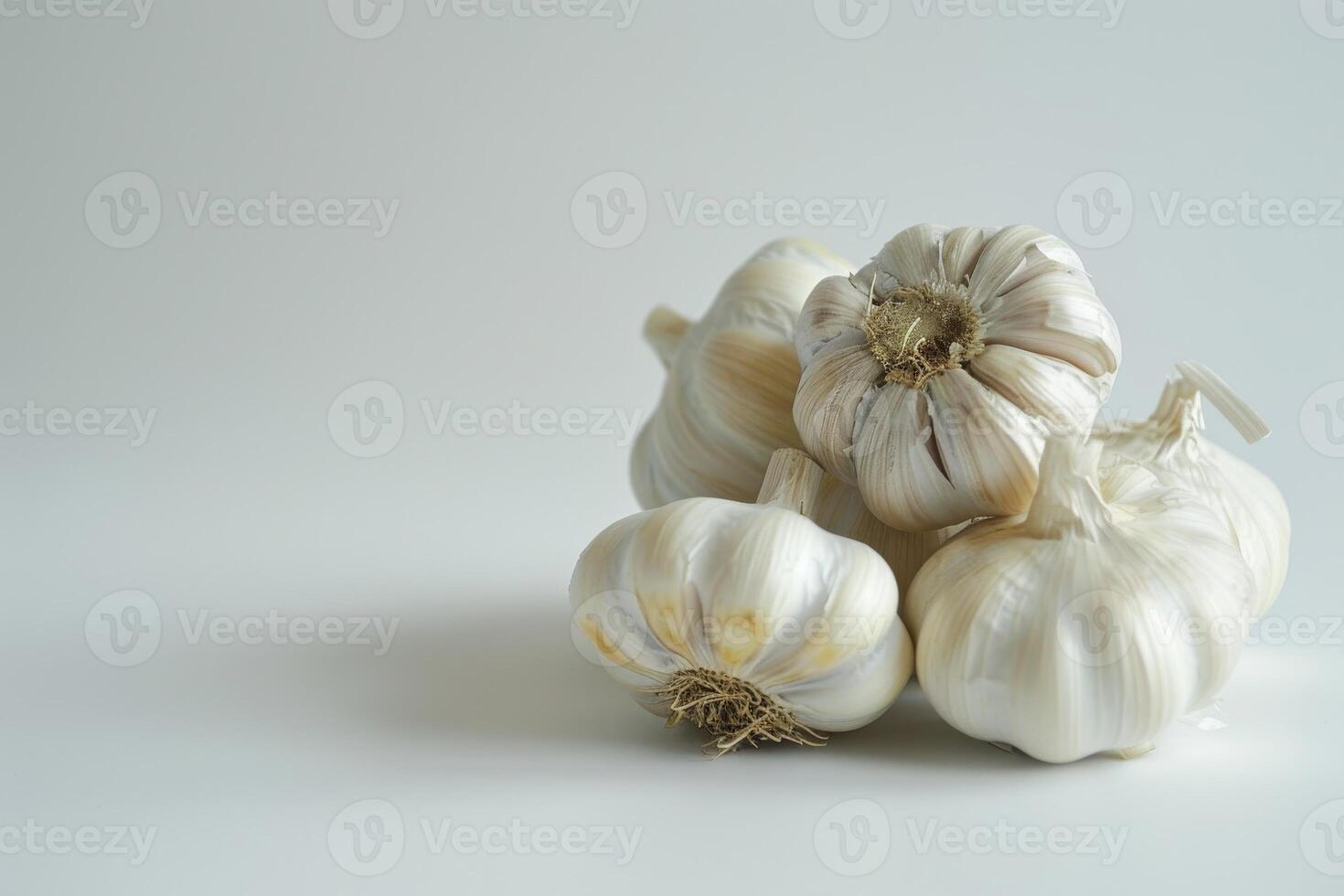 AI generated Organic Garlic Isolated on White Background photo