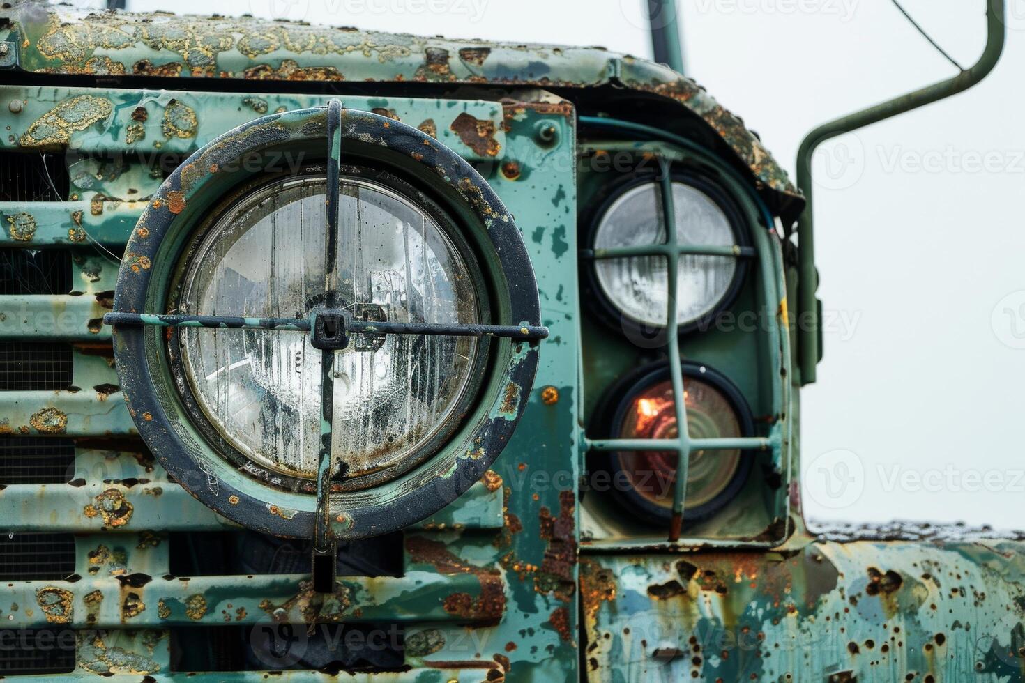 AI generated Truck Headlight Isolated on White Background photo