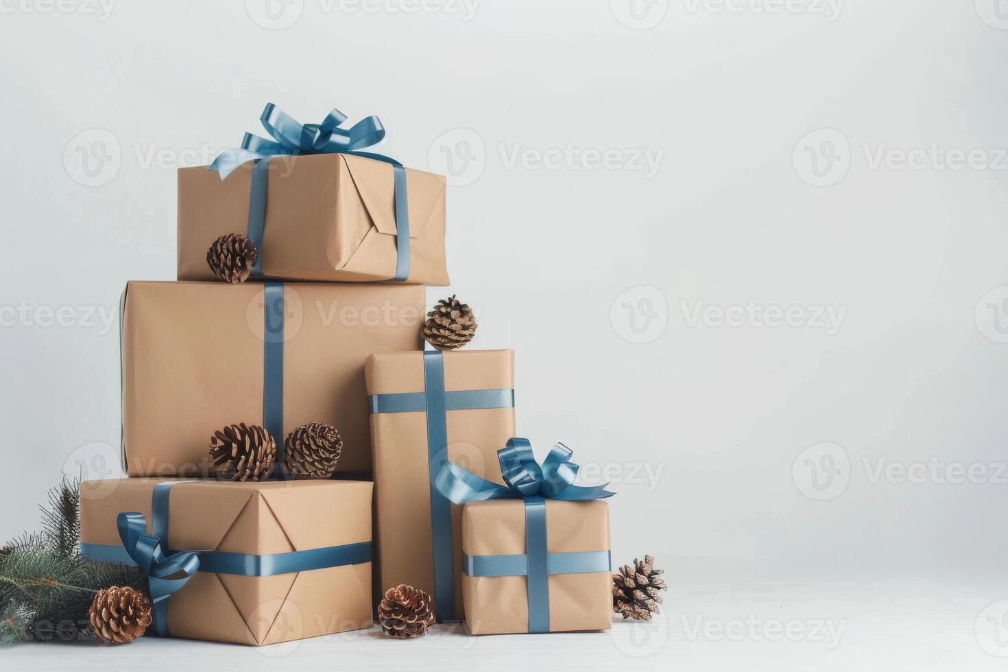 AI generated Assorted Gift Boxes Isolated on White Background photo