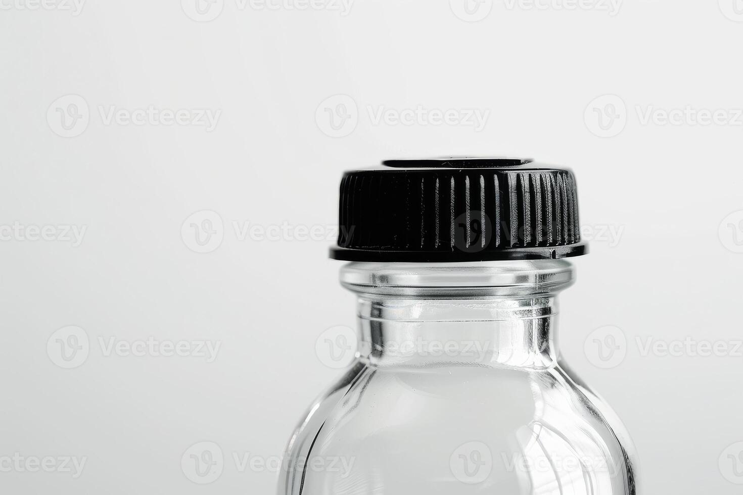 AI generated Minimalist Glass Bottle Isolated on White Background photo