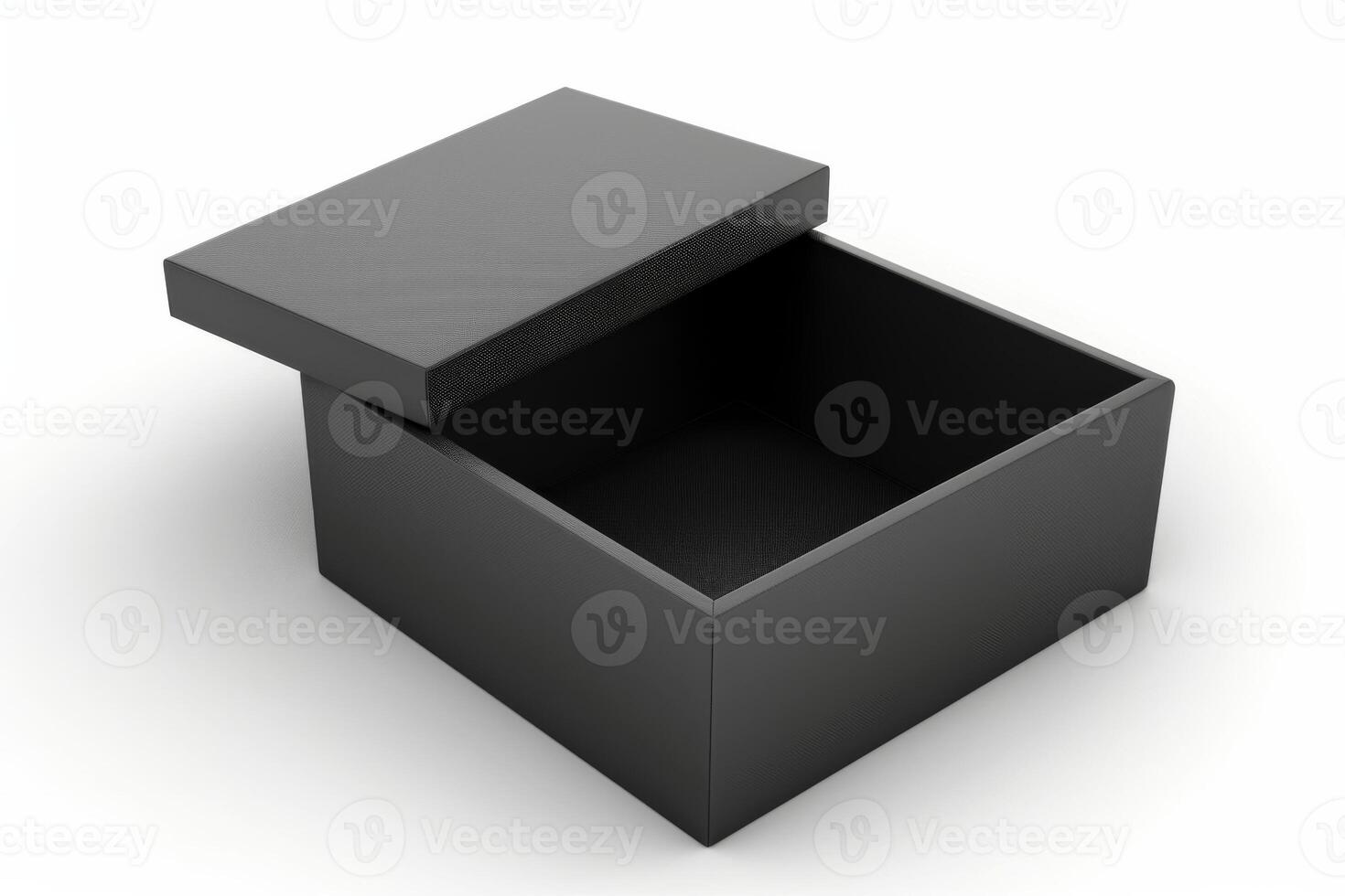 AI generated Unveiled Black Box Isolated on White Background photo