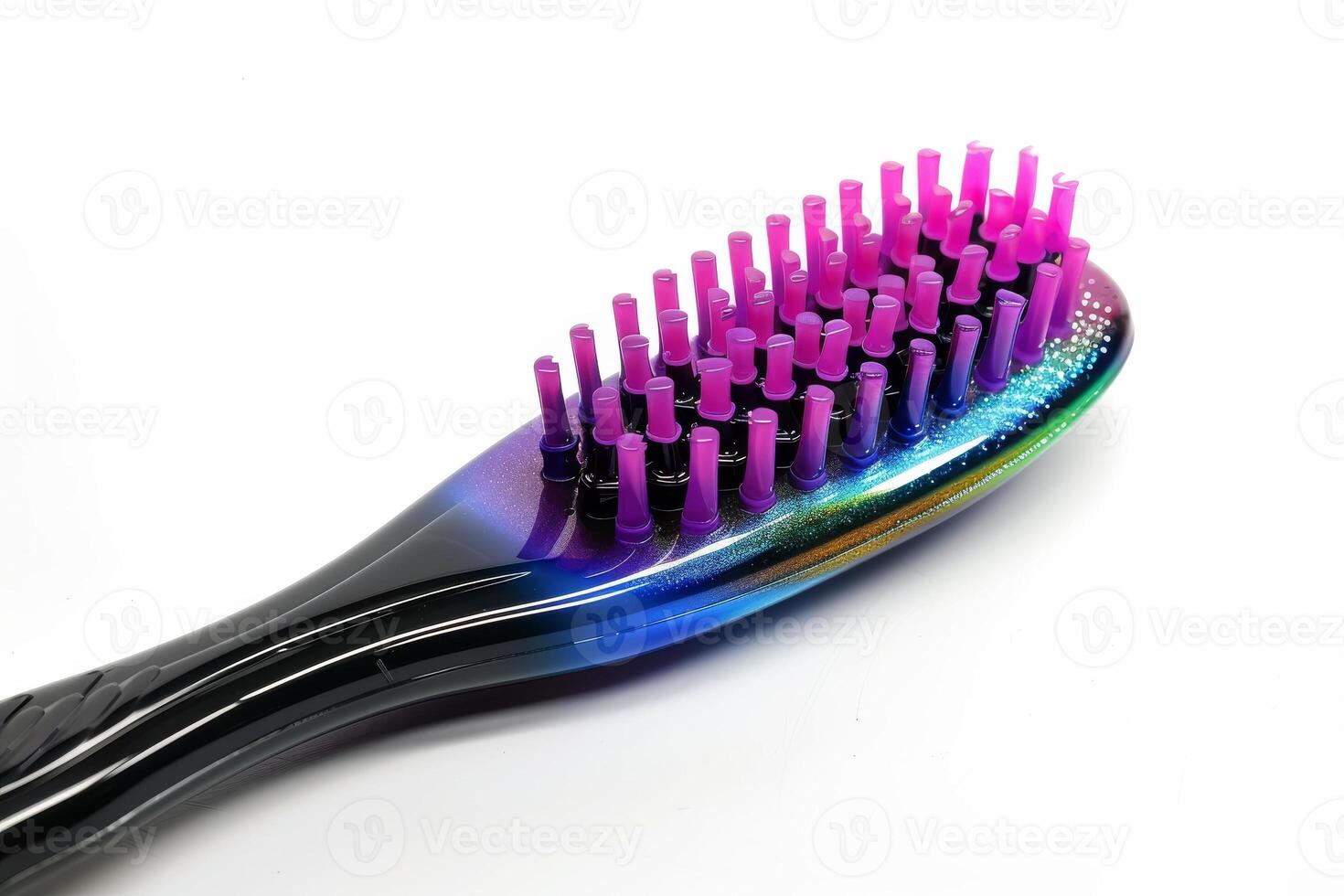 AI generated Vibrant Multi-Color Hairbrush Isolated on White Background photo
