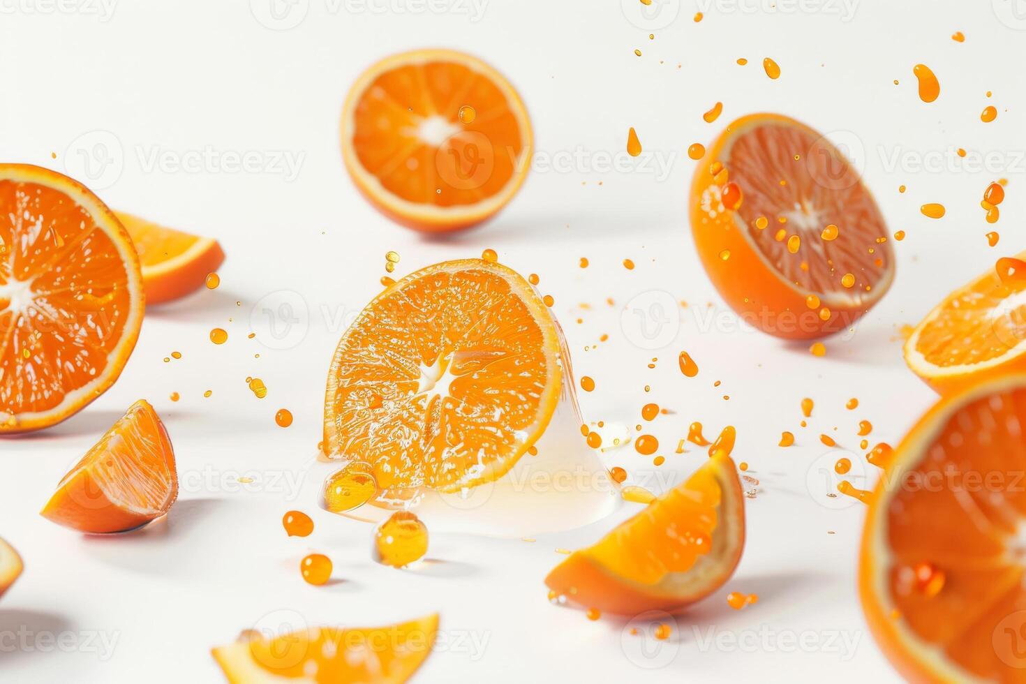 AI generated Bright Orange Citrus Fruit Isolated on White Background photo