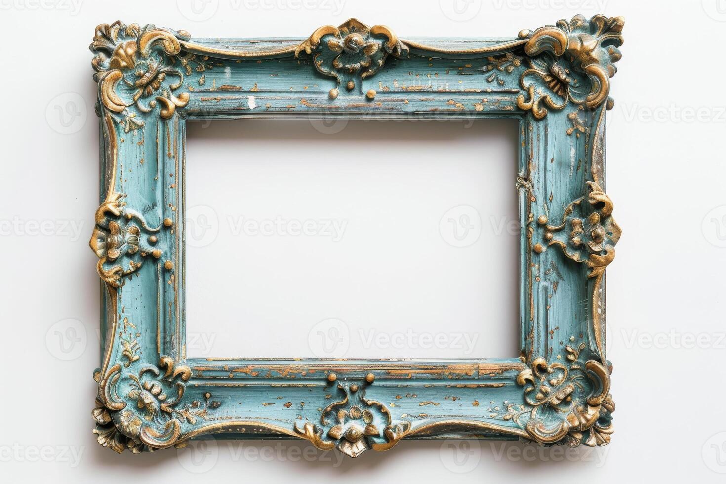 AI generated Modern Metal Picture Frame Isolated on White Background photo