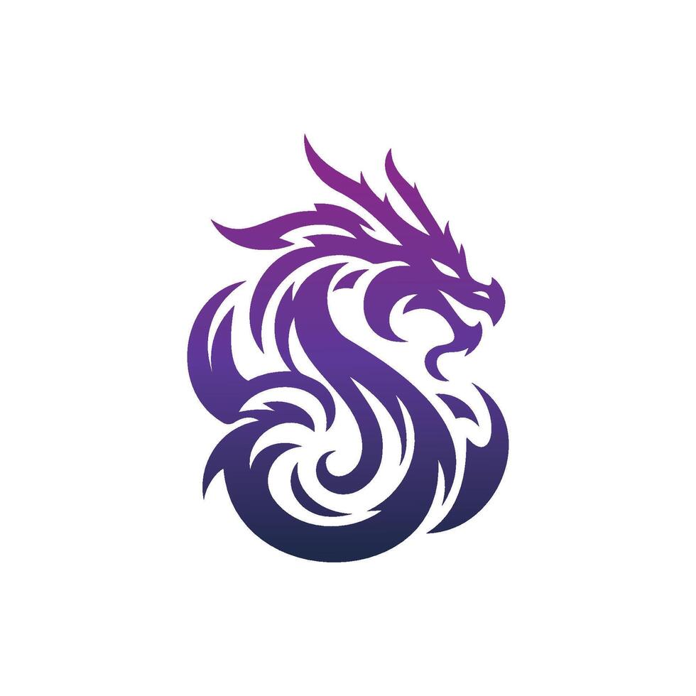 A blue dragon logo on a white background, representing power and elegance vector