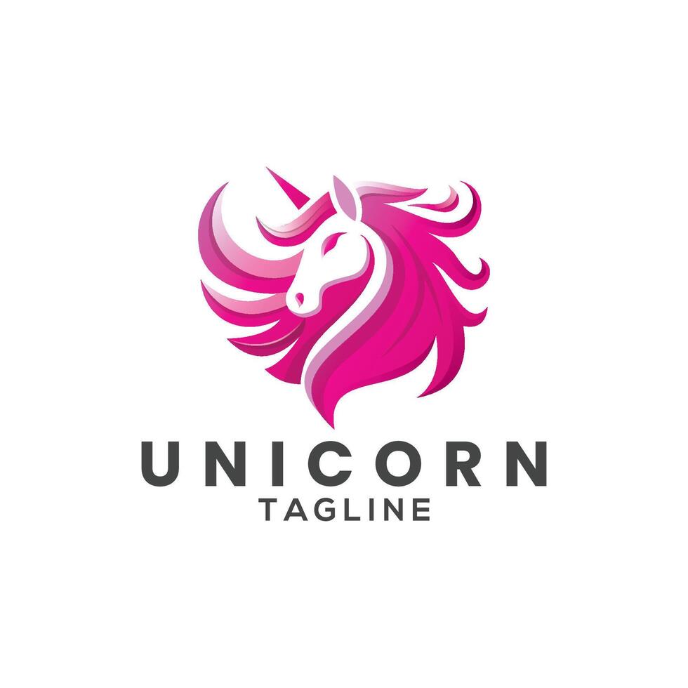 creativo unicornio logo, simbolizando unicidad y magia vector