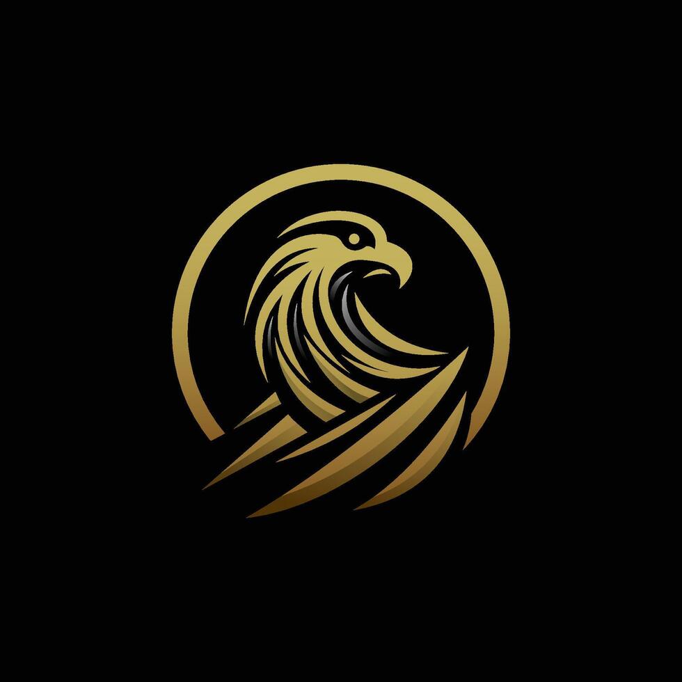 Elegant gold eagle logo design in vector art