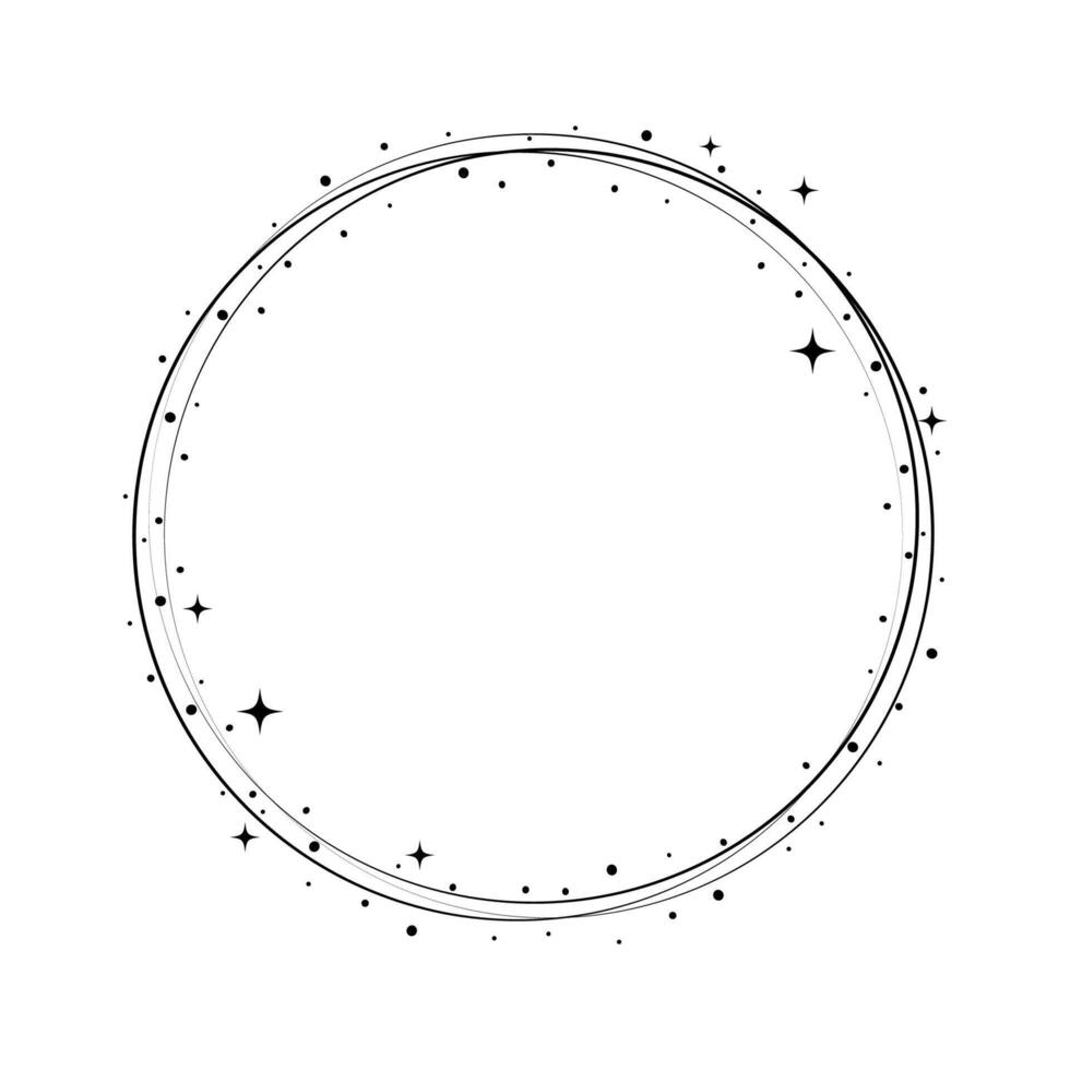Star circle frame. Wreath round vector