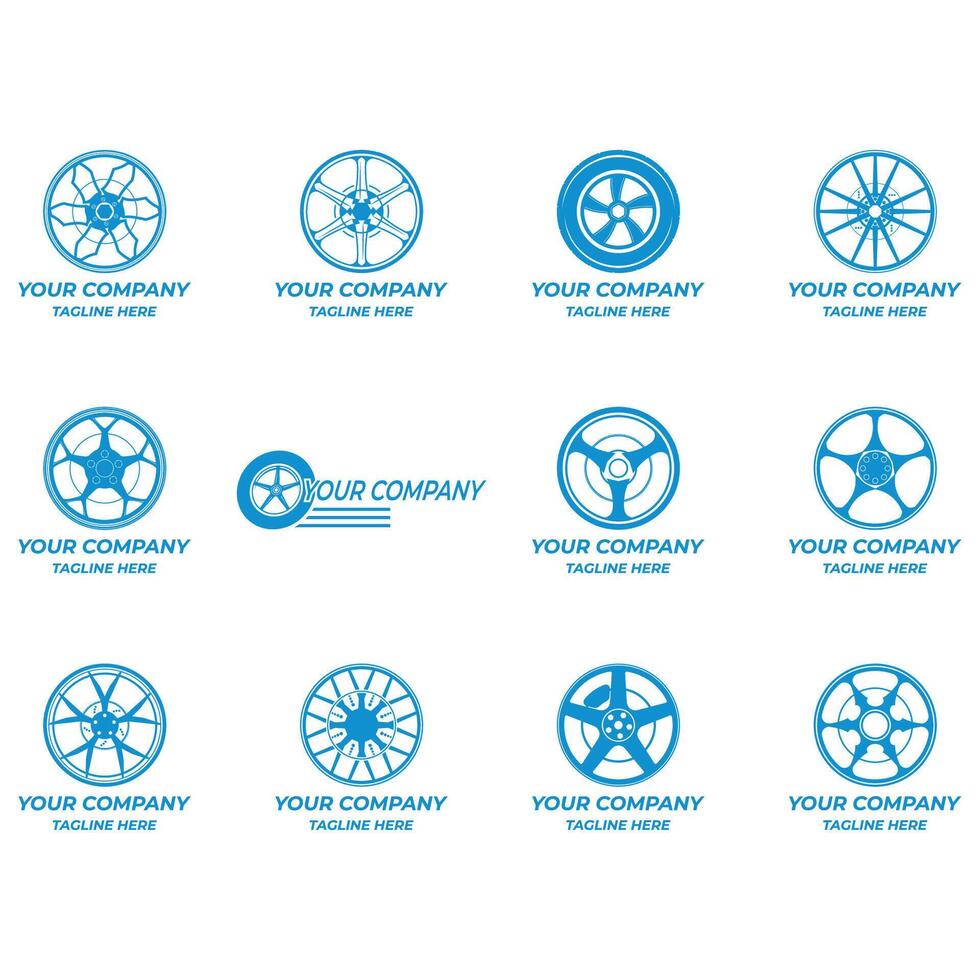 Collection of rim car logos vector