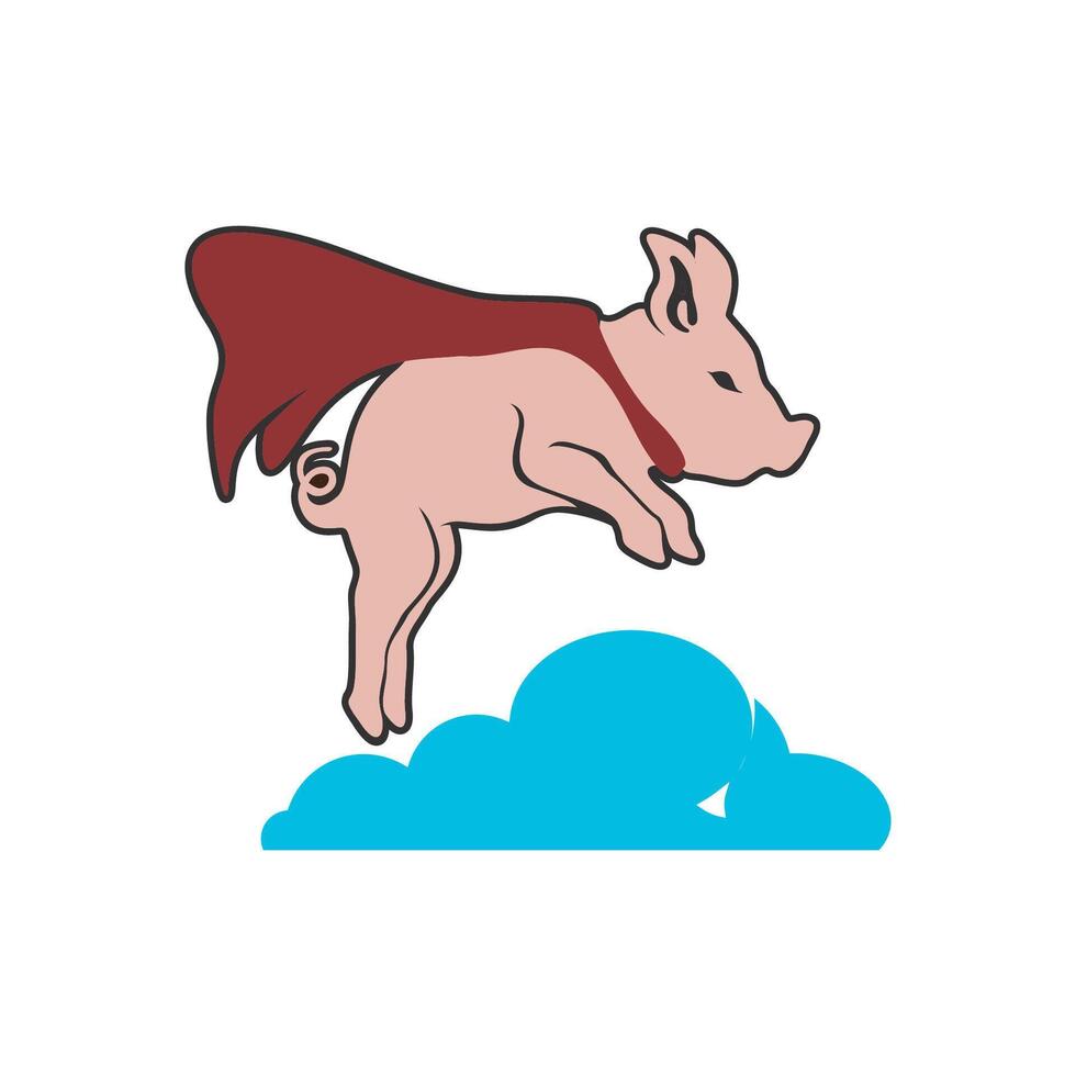 Illustration of a flying pig vector