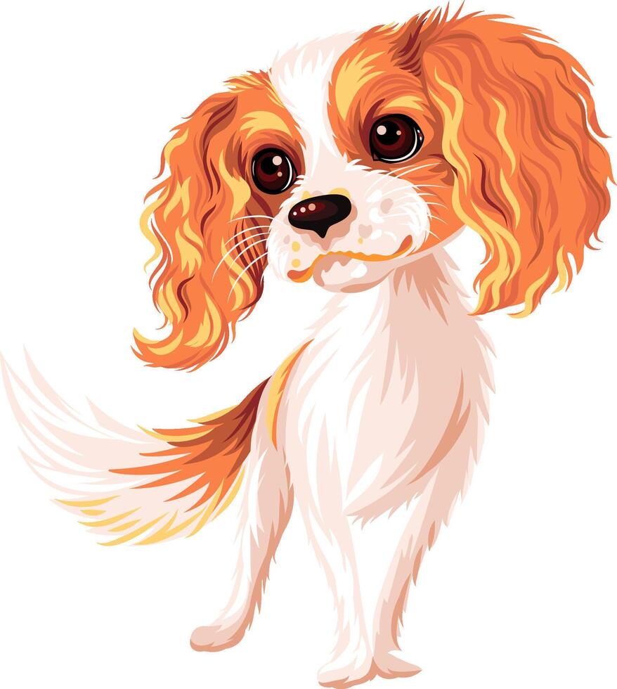 vector perro caballero Rey Charles spaniel