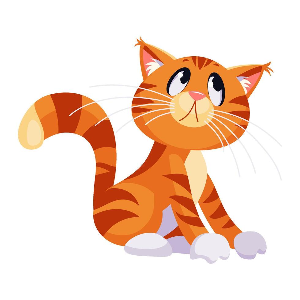 Vector ginger cartoon Cat