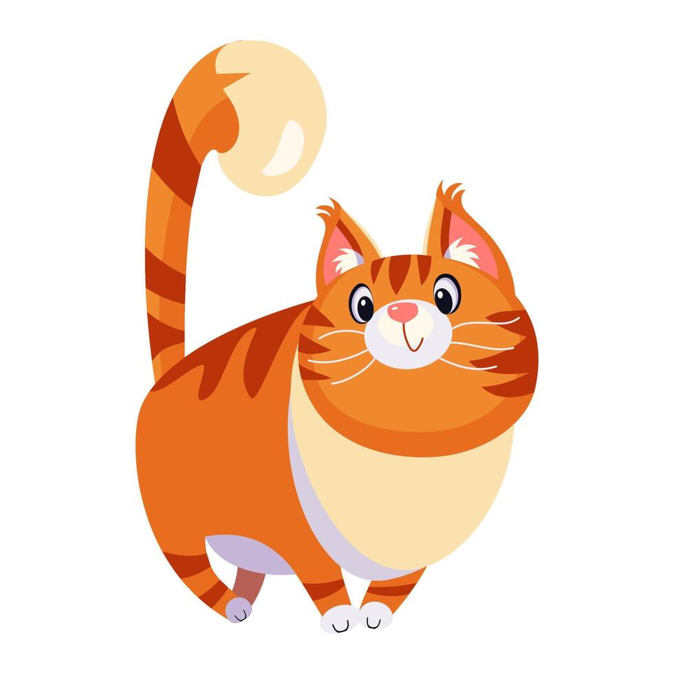 Vector ginger cartoon Cat