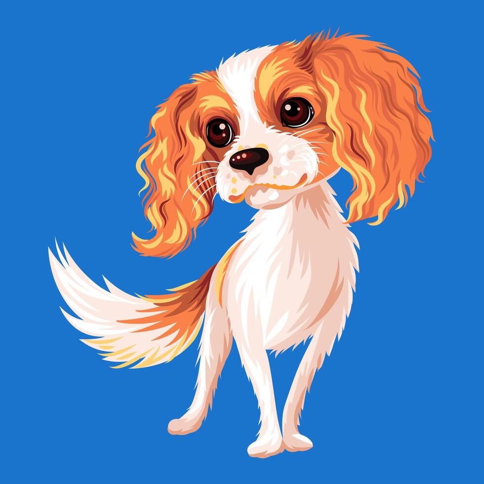 Vector dog Cavalier King Charles Spaniel