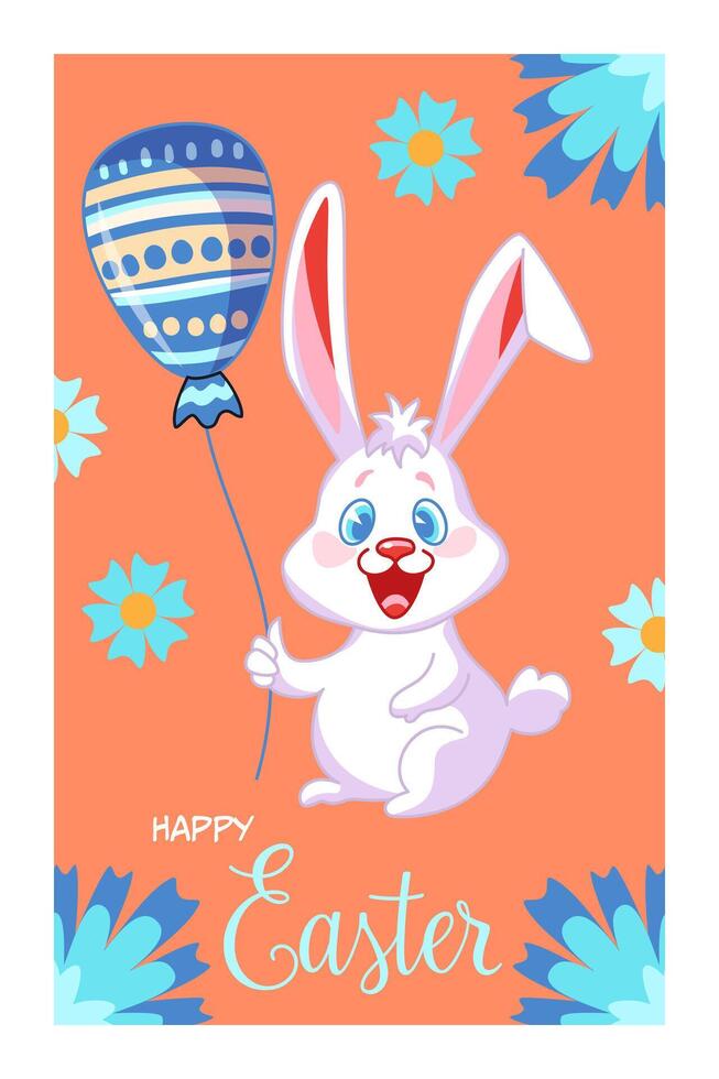 Vector Easter poster with bunny