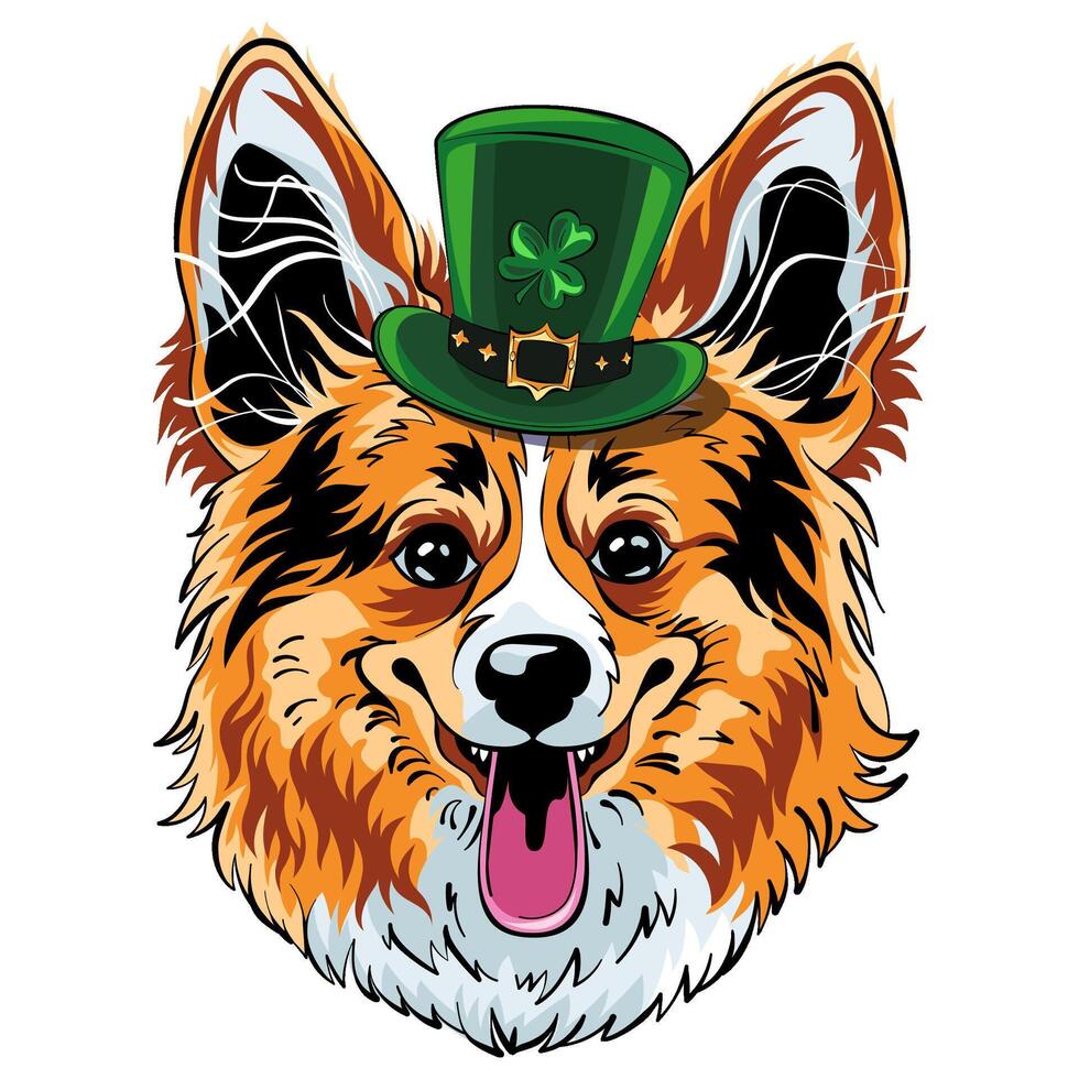 vector Hipster dog Pembroke Welsh corgi