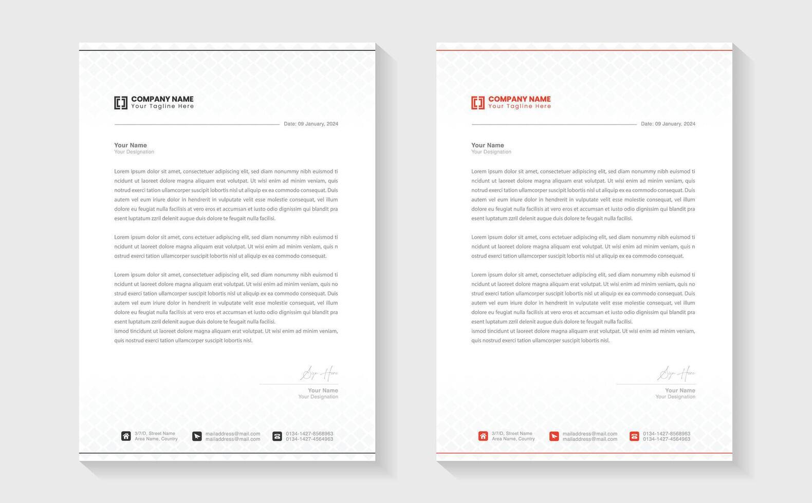 Modern Creative Clean business style letterhead bundle of your corporate project design. Set to print. modern business letterhead in abstract design. Elegant template design in minimalist. vector