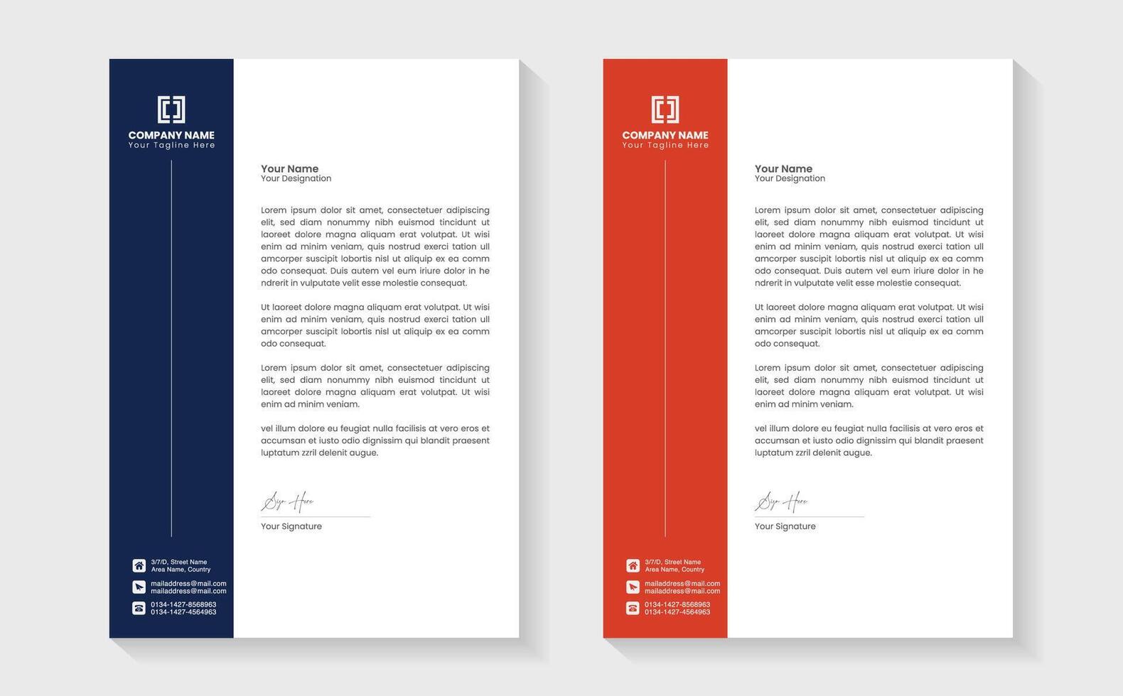 Modern Creative Clean business style letterhead bundle of your corporate project design. Set to print. modern business letterhead in abstract design. Elegant template design in minimalist. vector