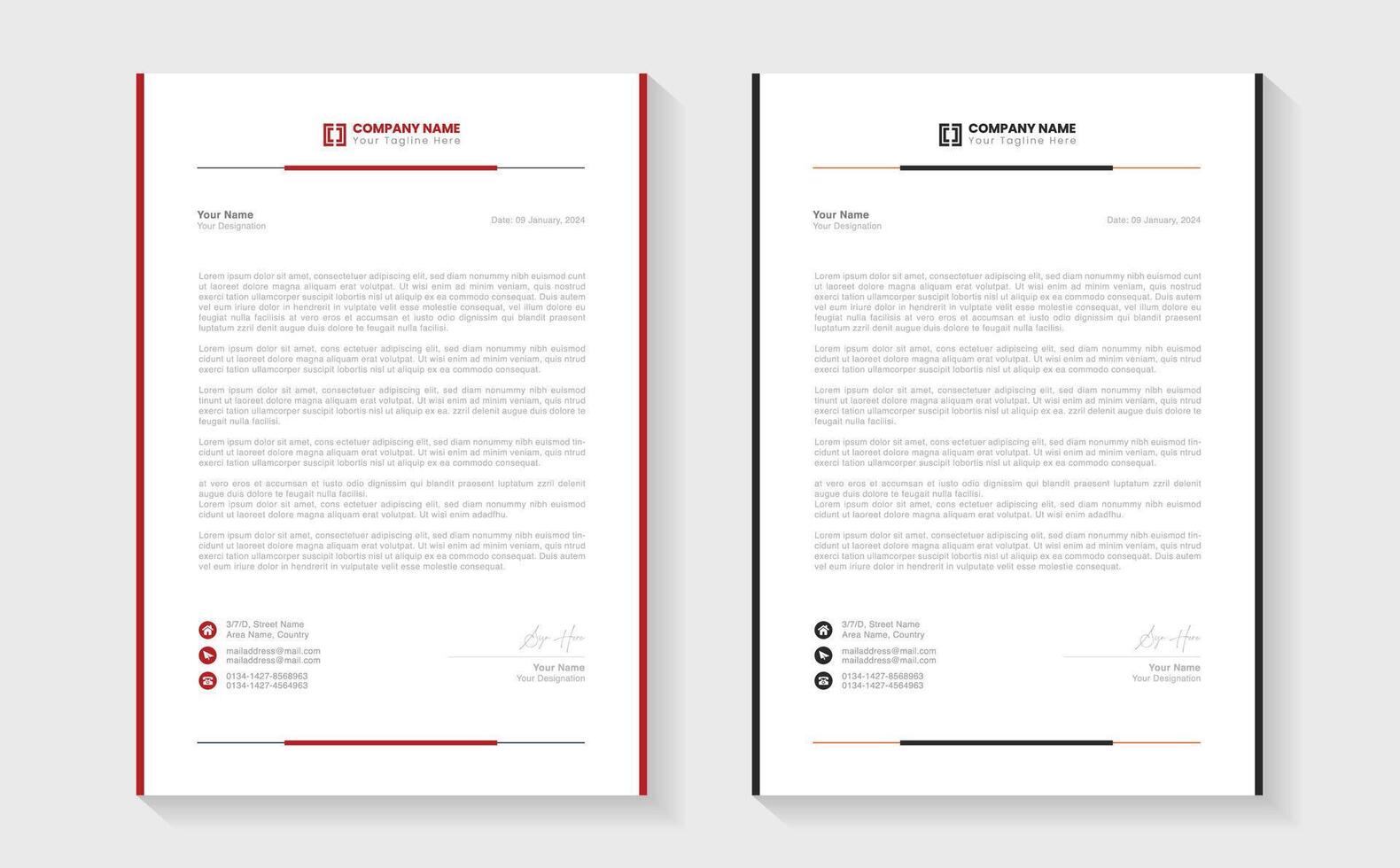 Modern Creative Clean business style letterhead bundle of your corporate project design. Set to print. modern business letterhead in abstract design. Elegant template design in minimalist. vector