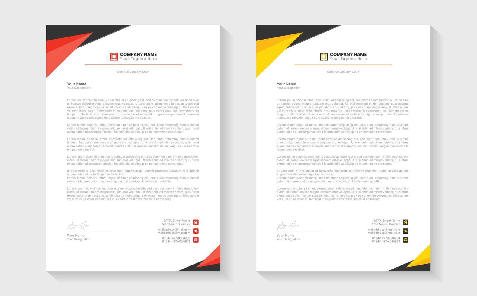 Modern Creative Clean business style letterhead bundle of your corporate project design. Set to print. modern business letterhead in abstract design. Elegant template design in minimalist. vector
