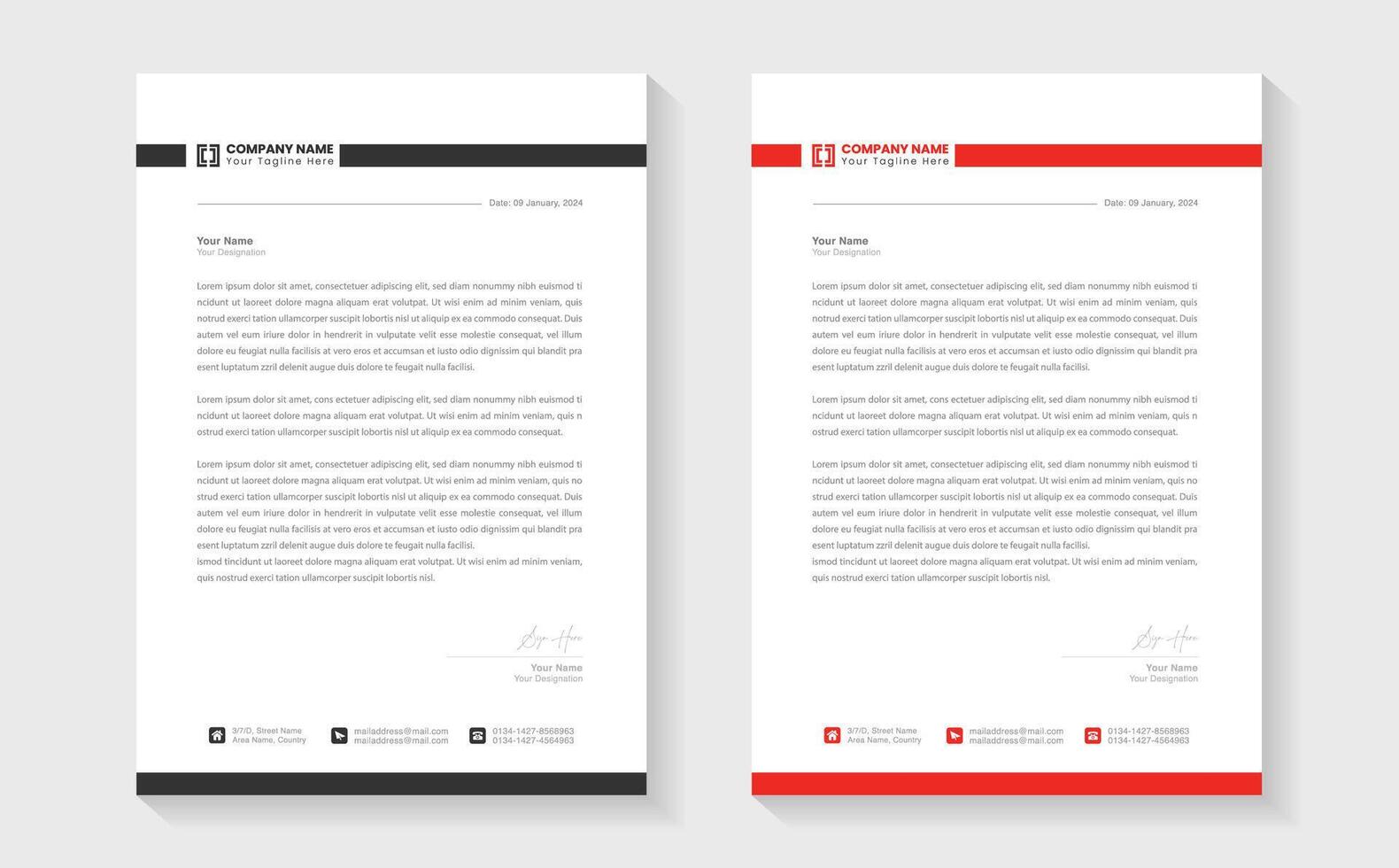 Modern Creative Clean business style letterhead bundle of your corporate project design. Set to print. modern business letterhead in abstract design. Elegant template design in minimalist. vector