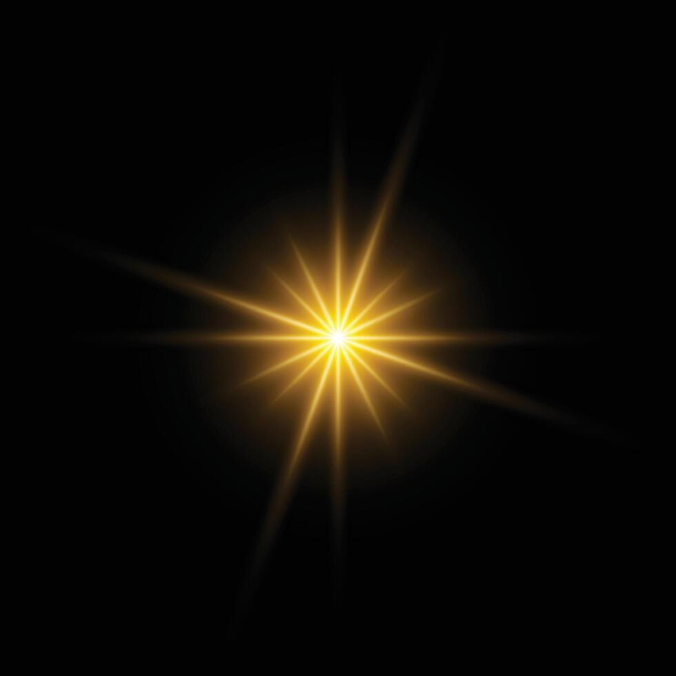 Glow and sun ray transparent light effect set, lens flare, explosion, line, sun flash, spark. Abstract special effect element design. Flash light on black background. Vector glow sparkle effect.