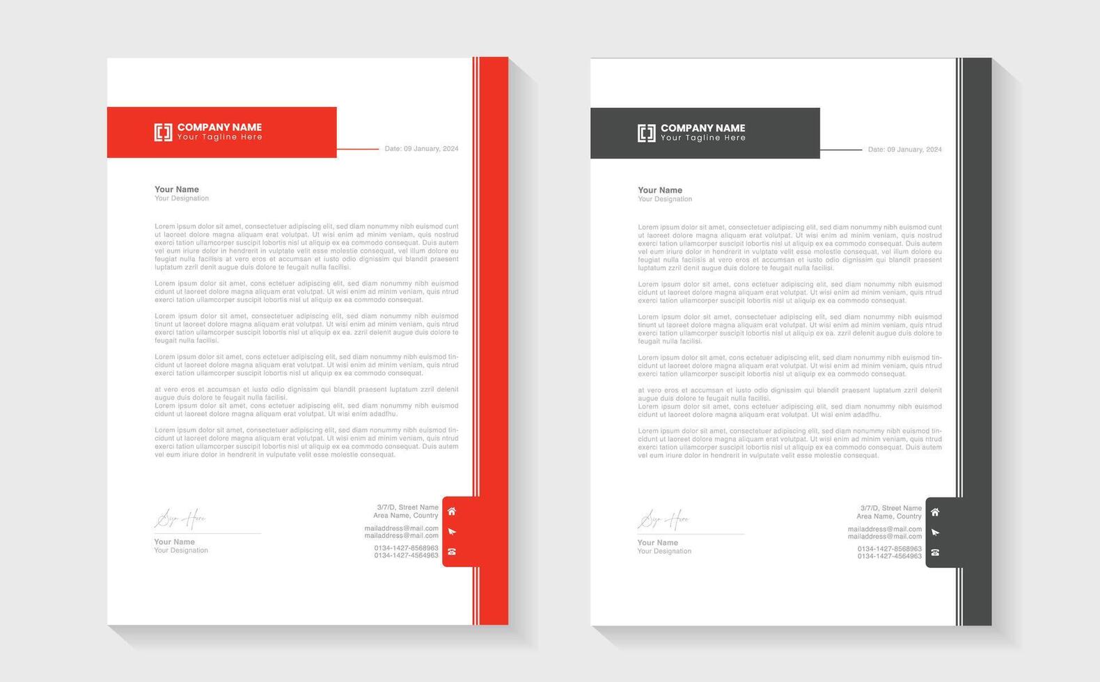 Modern Creative Clean business style letterhead bundle of your corporate project design. Set to print. modern business letterhead in abstract design. Elegant template design in minimalist. vector