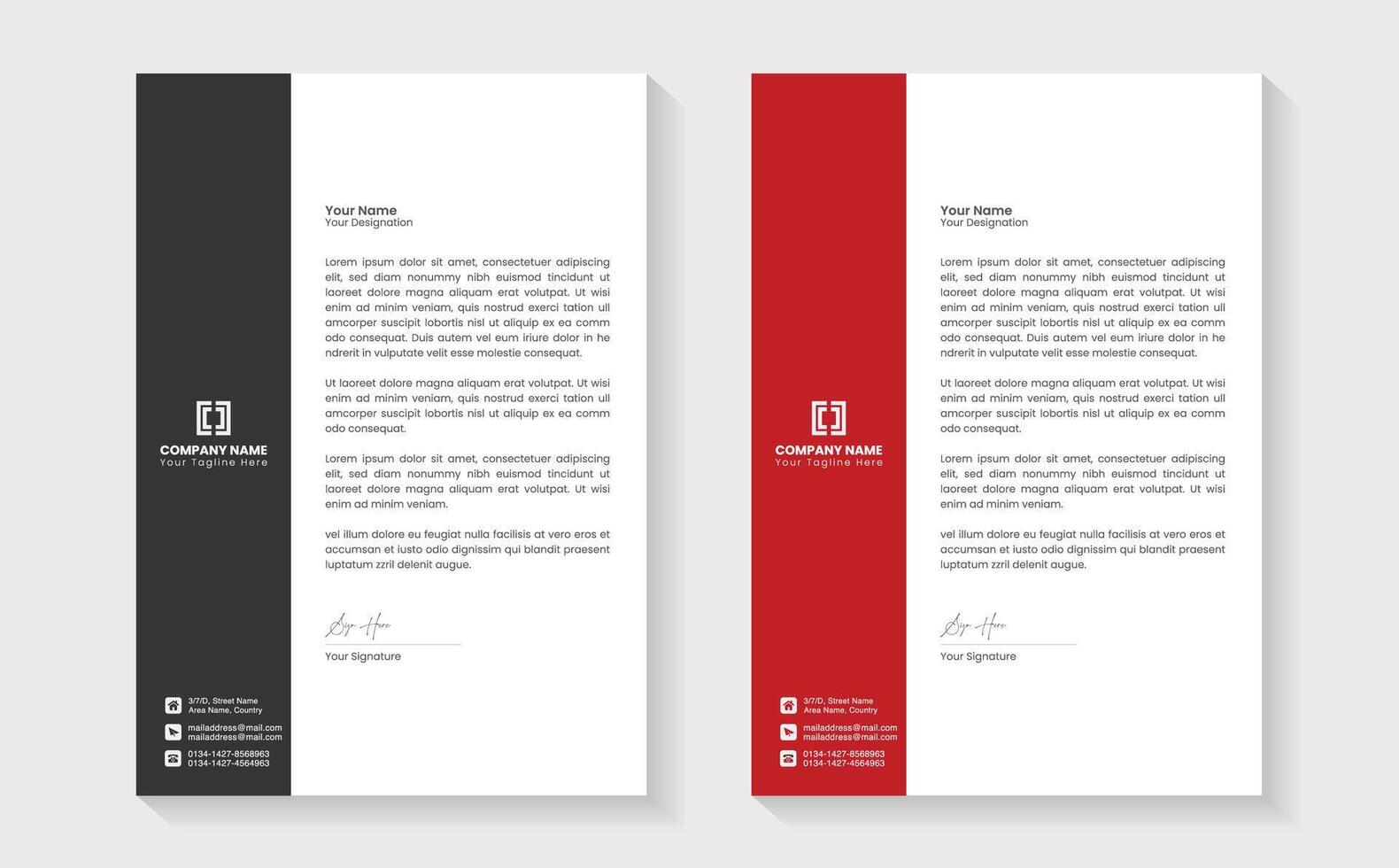 Modern Creative Clean business style letterhead bundle of your corporate project design. Set to print. modern business letterhead in abstract design. Elegant template design in minimalist. vector