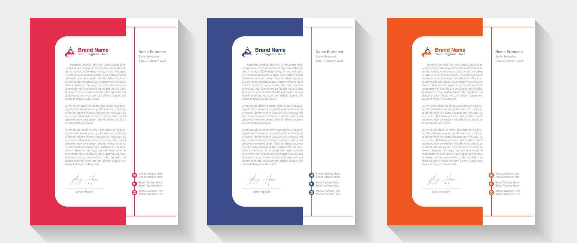 Modern Creative Clean business style letterhead bundle of your corporate project design. Set to print. modern business letterhead in abstract design. Elegant template design in minimalist. vector