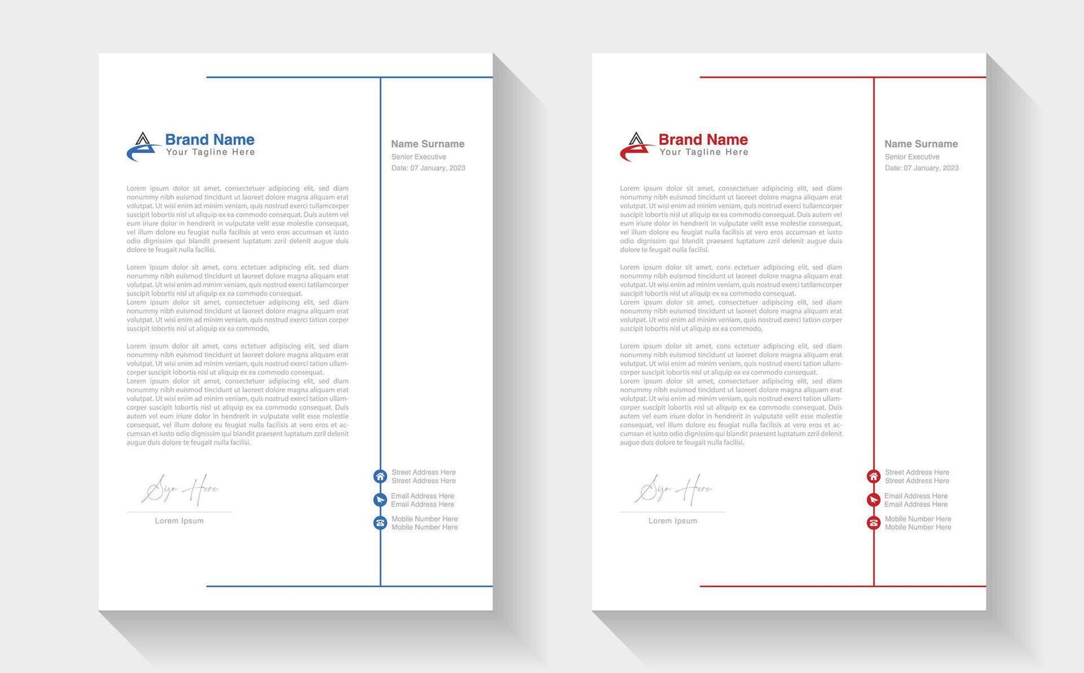 Modern Creative Clean business style letterhead bundle of your corporate project design. Set to print. modern business letterhead in abstract design. Elegant template design in minimalist. vector