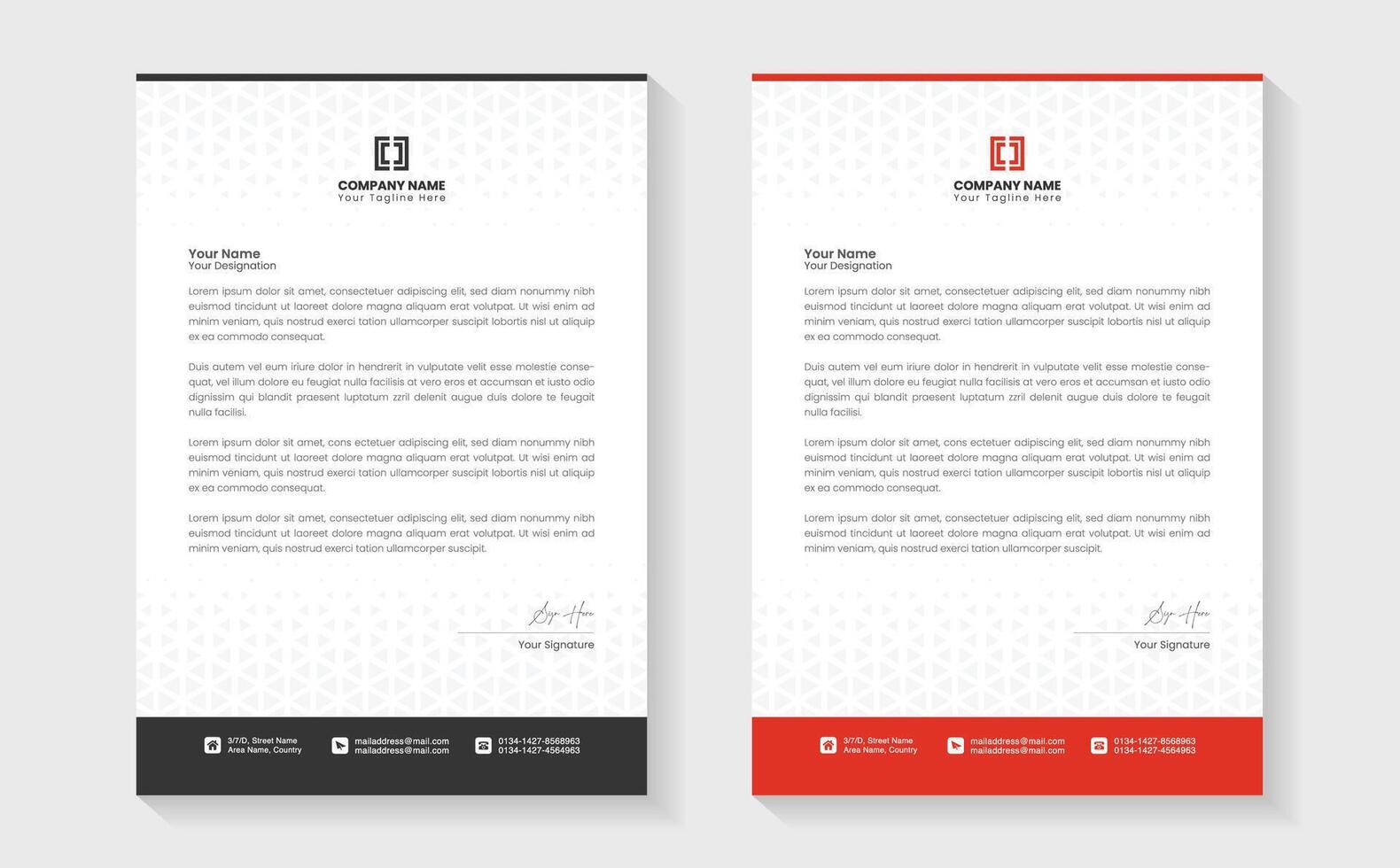 Modern Creative Clean business style letterhead bundle of your corporate project design. Set to print. modern business letterhead in abstract design. Elegant template design in minimalist. vector