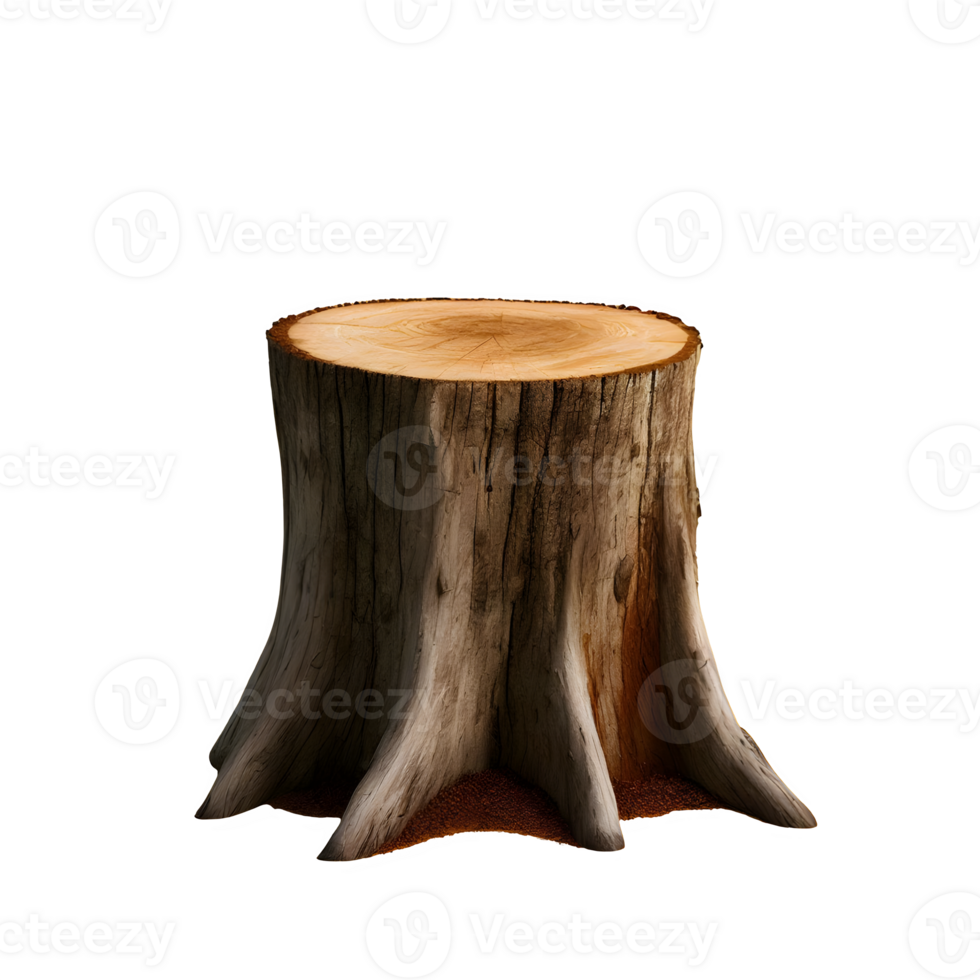 AI generated A tree stump isolated on transparent background png
