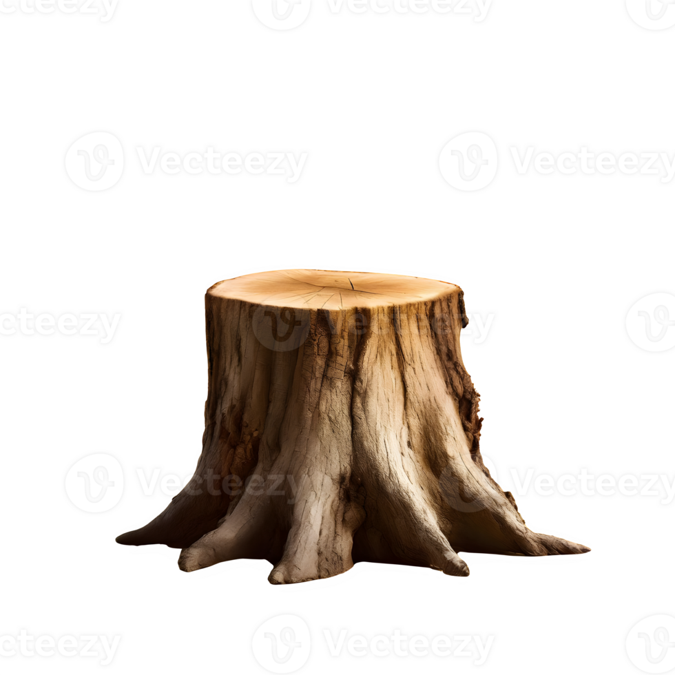 AI generated A tree stump isolated on transparent background png