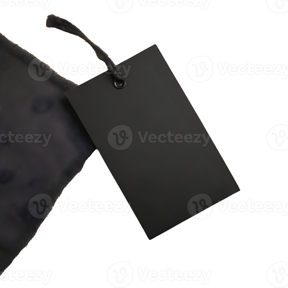 AI generated Black label for text gray textile isolated on transparent