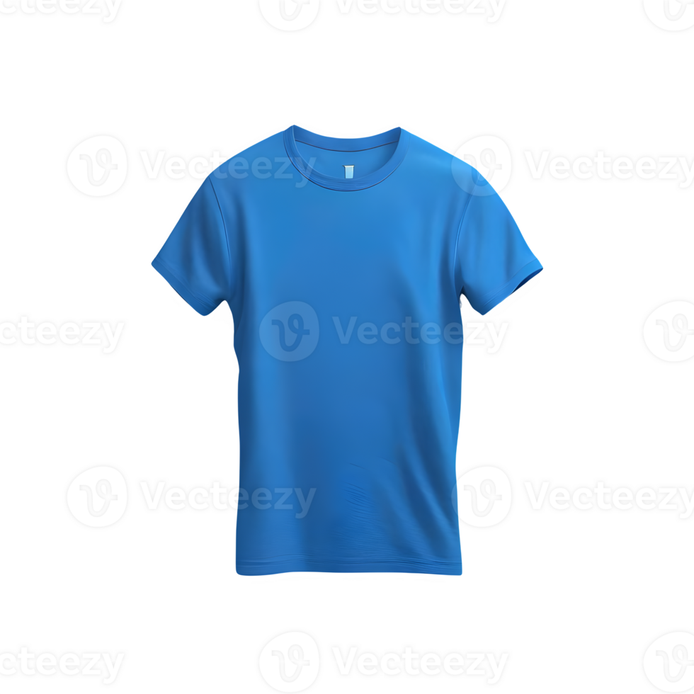 AI generated T shirt with blue color isolated on transparent background png