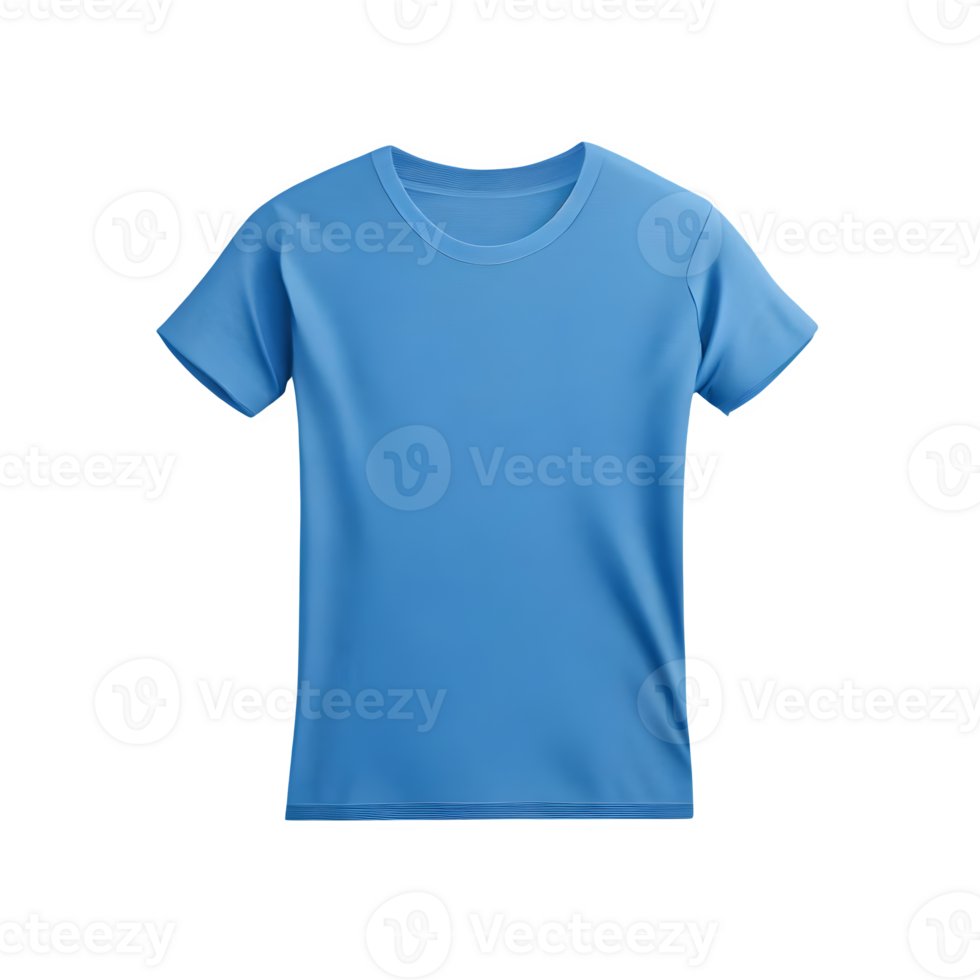 AI generated T shirt with blue color isolated on transparent background png